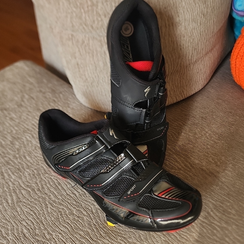 Specialized Black and Red Cycling Shoes